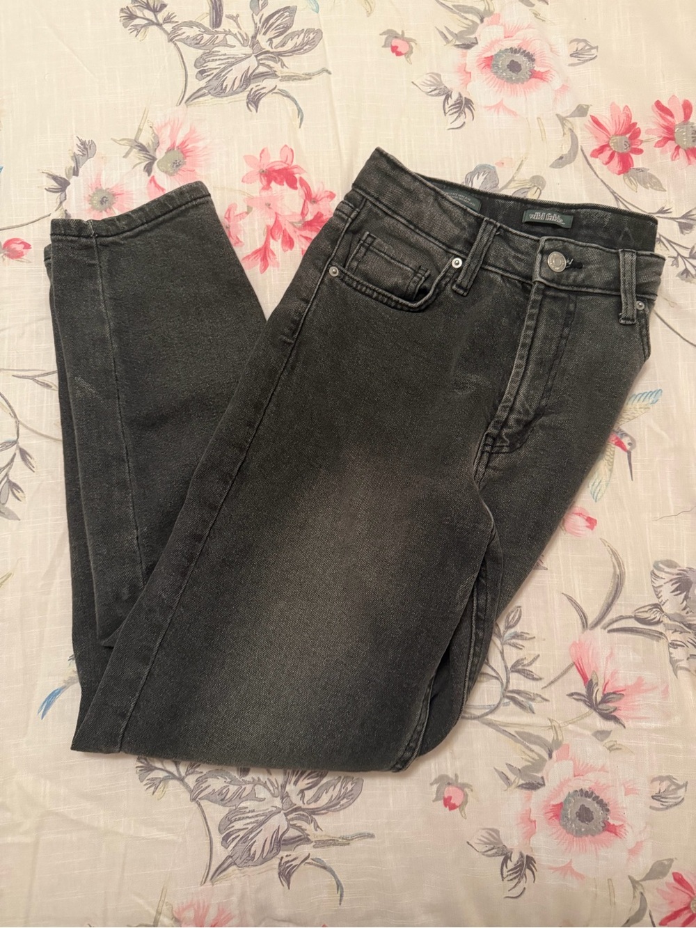 wild fable Charcoal Black High-Rise Straight Jeans